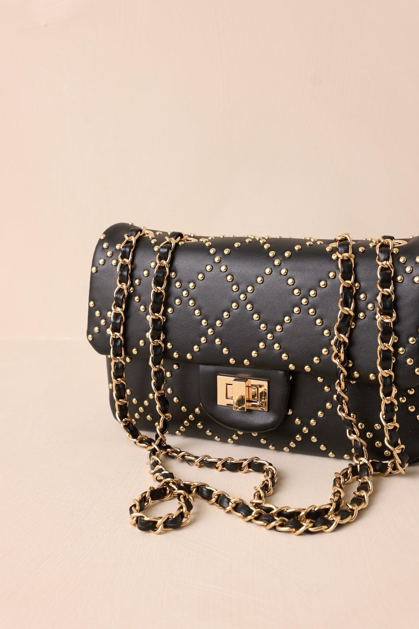 It's About Time Black Studded Handbag Product Image