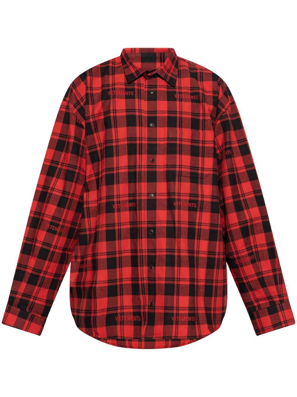 VETEMENTS Checkered Shirt In Red Product Image