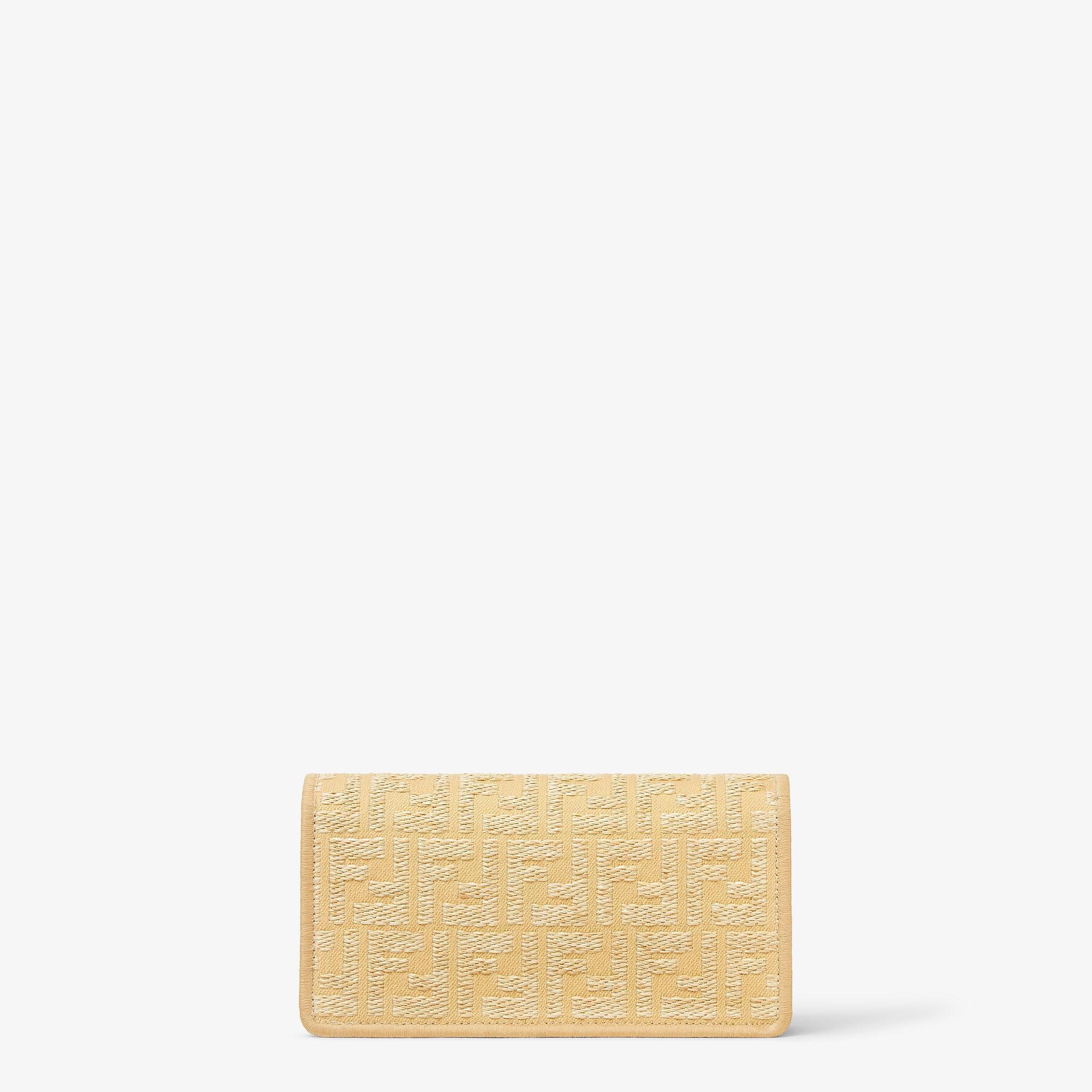 Wallet On Chain BaguetteJacquard fabric wallet with raffia FF Product Image
