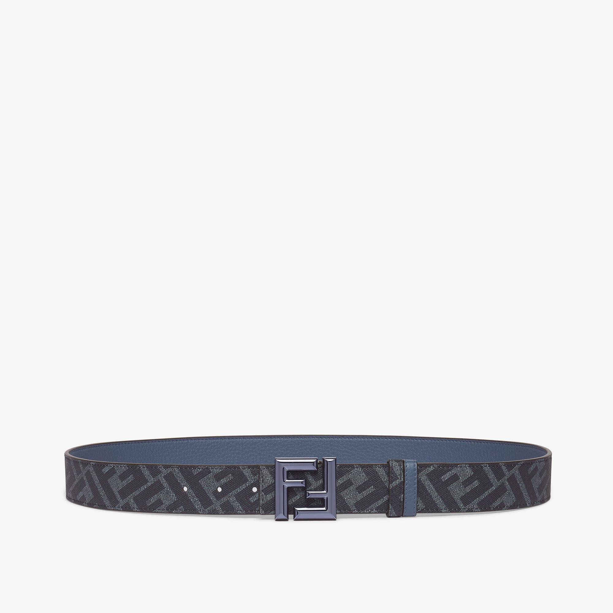 FF Rounded BeltBlue leather and blue FF canvas reversible belt Product Image