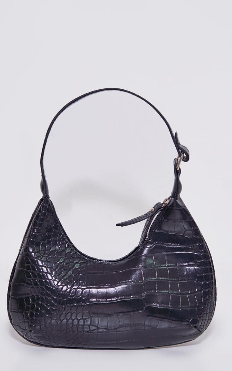 Black Croc Mini Shoulder Bag Product Image