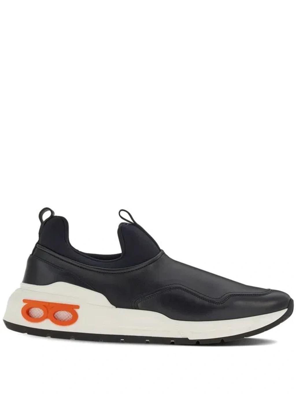 FERRAGAMO Gancini Low-top Sneakers In Black Product Image