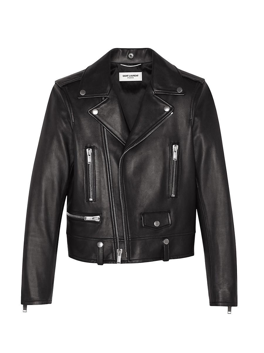 Mens Motorcycle Jacket In Plunged Lambskin Product Image