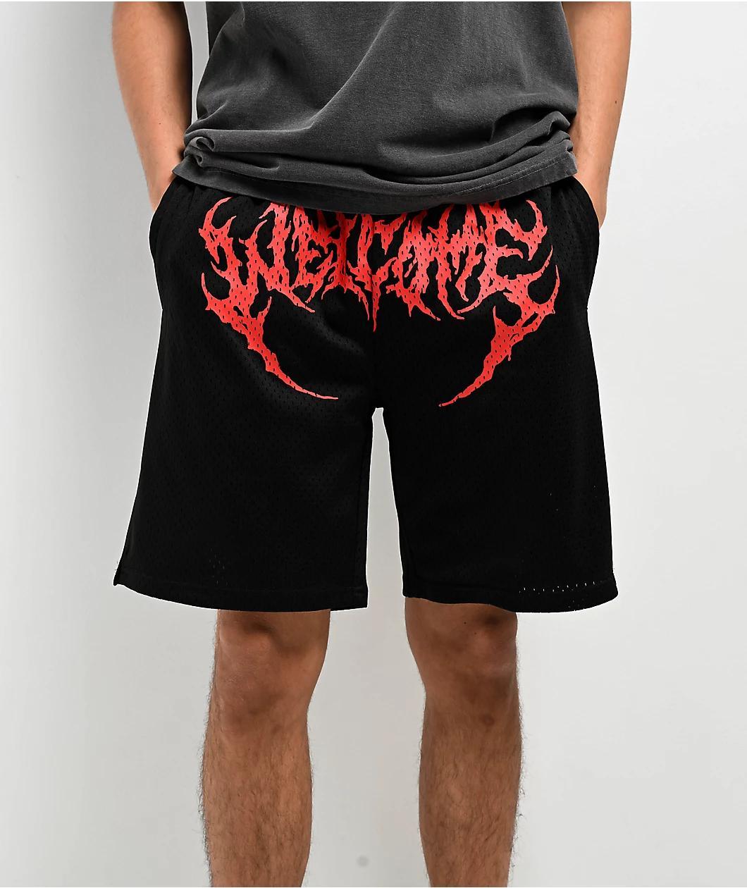 Welcome Fang Black Mesh Shorts Product Image