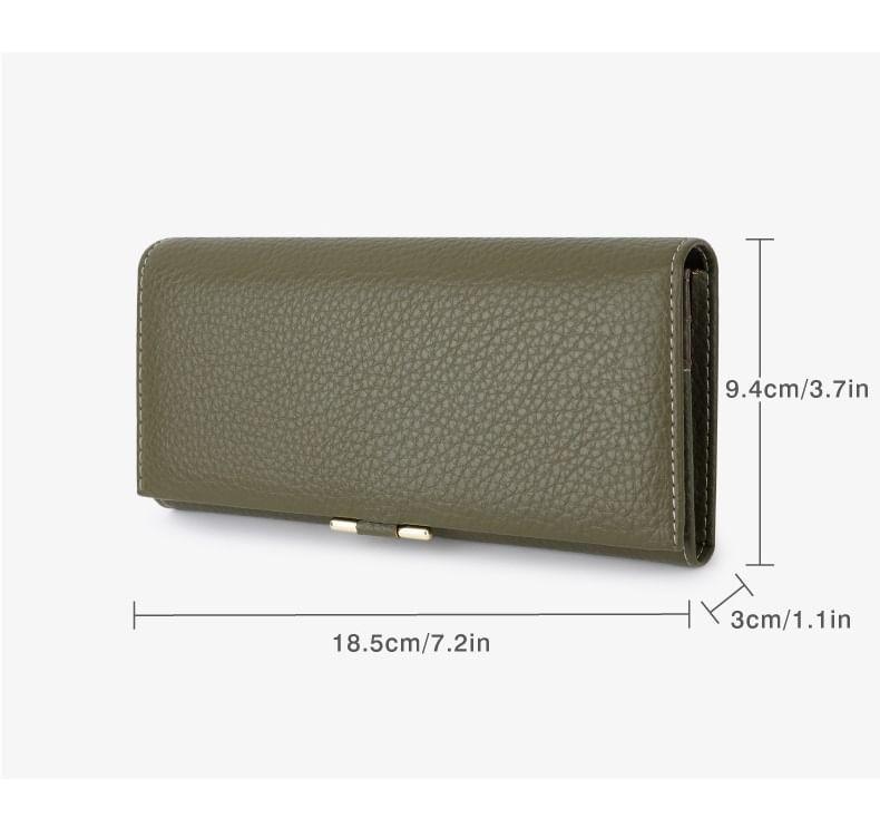 Plain Faux Leather Long Wallet Product Image