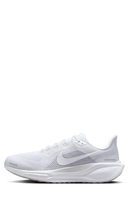 NIKE Men's Pegasus 41 Road Running Shoes (extra Wide) In White/white/pure Platinum Product Image