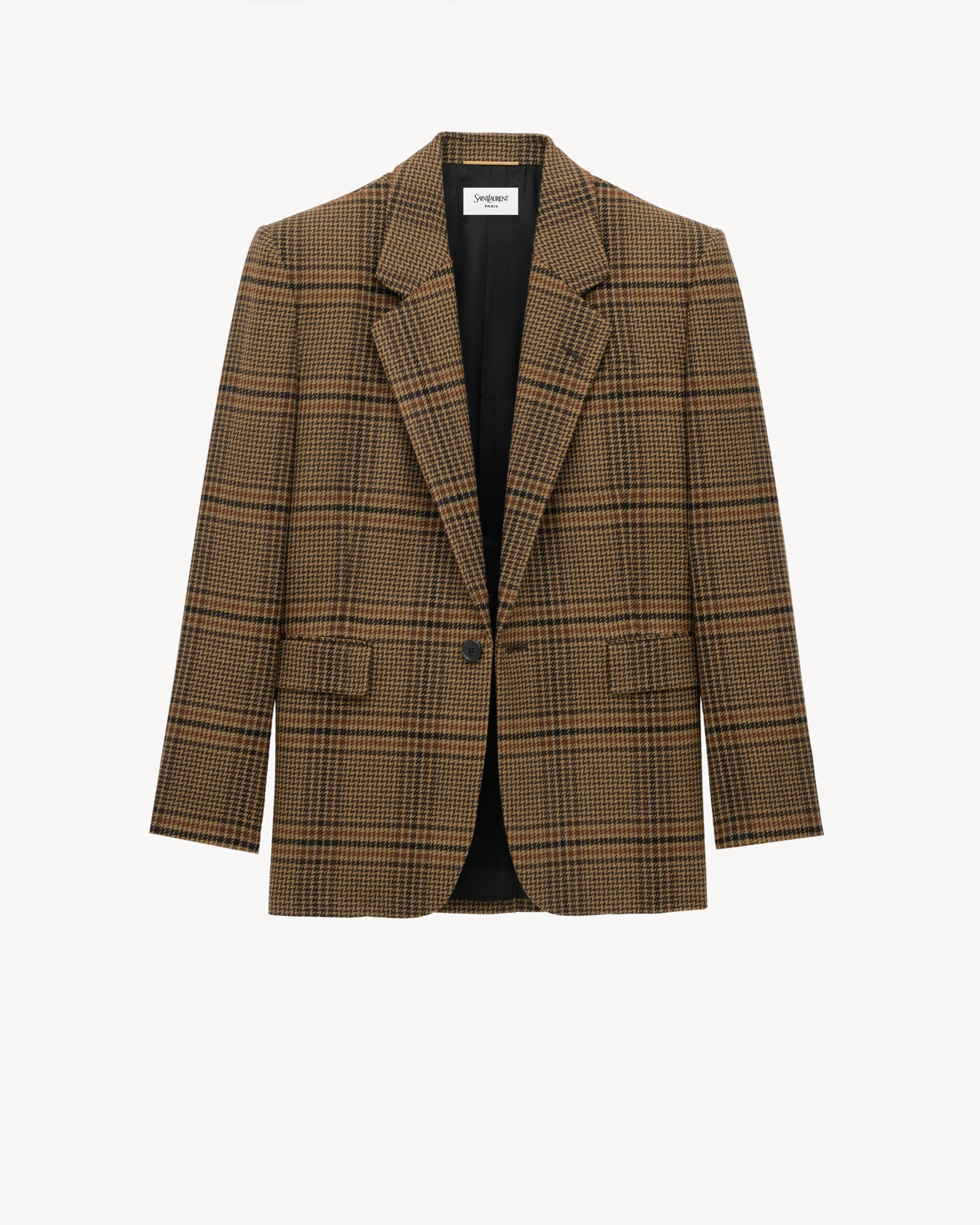 jacket in prince of wales wool Product Image