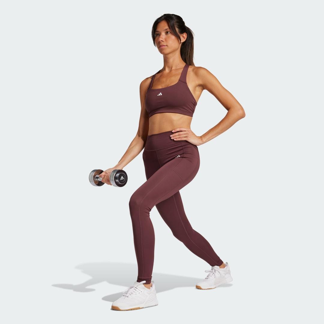 adidas Optime Full Length Leggings Preloved Violet M Womens Product Image