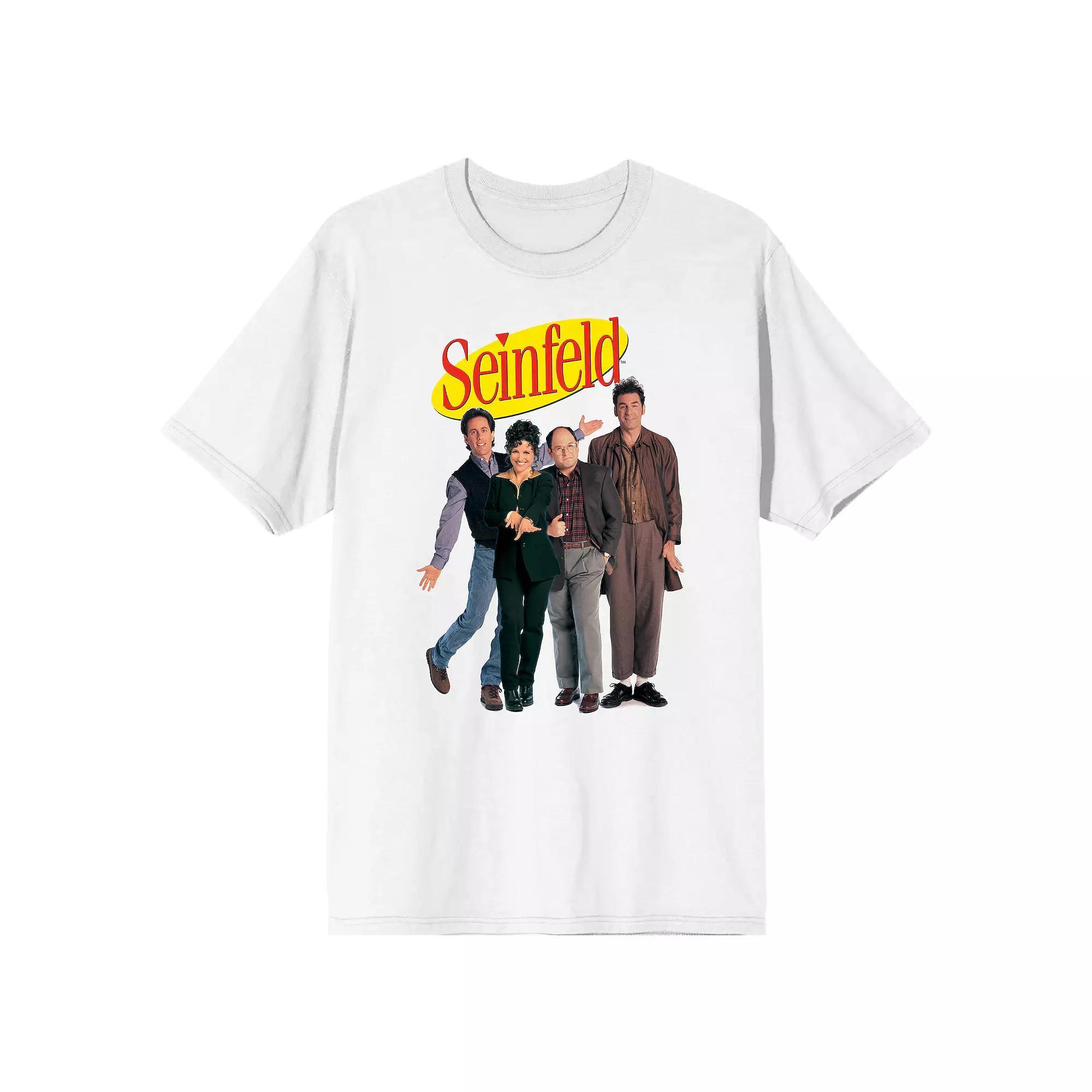 Men's Seinfeld Main Characters Tee, Size: Medium, White Product Image