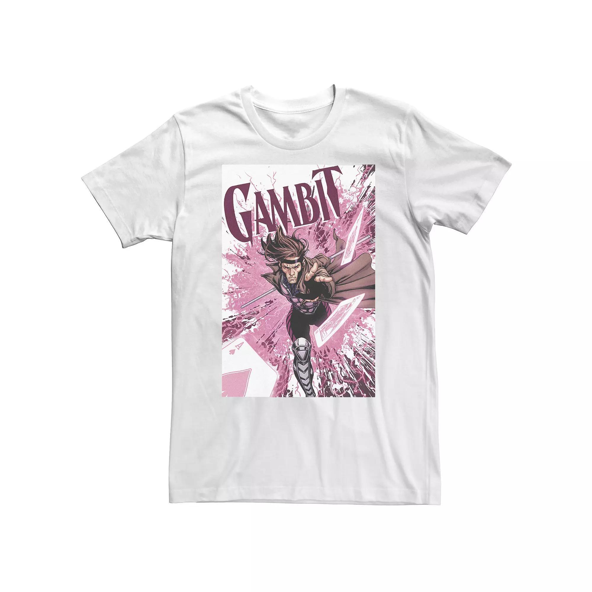 Big & Tall Marvel X-Men Gambit Pink Cards Explosion Tee, Men's,  Product Image