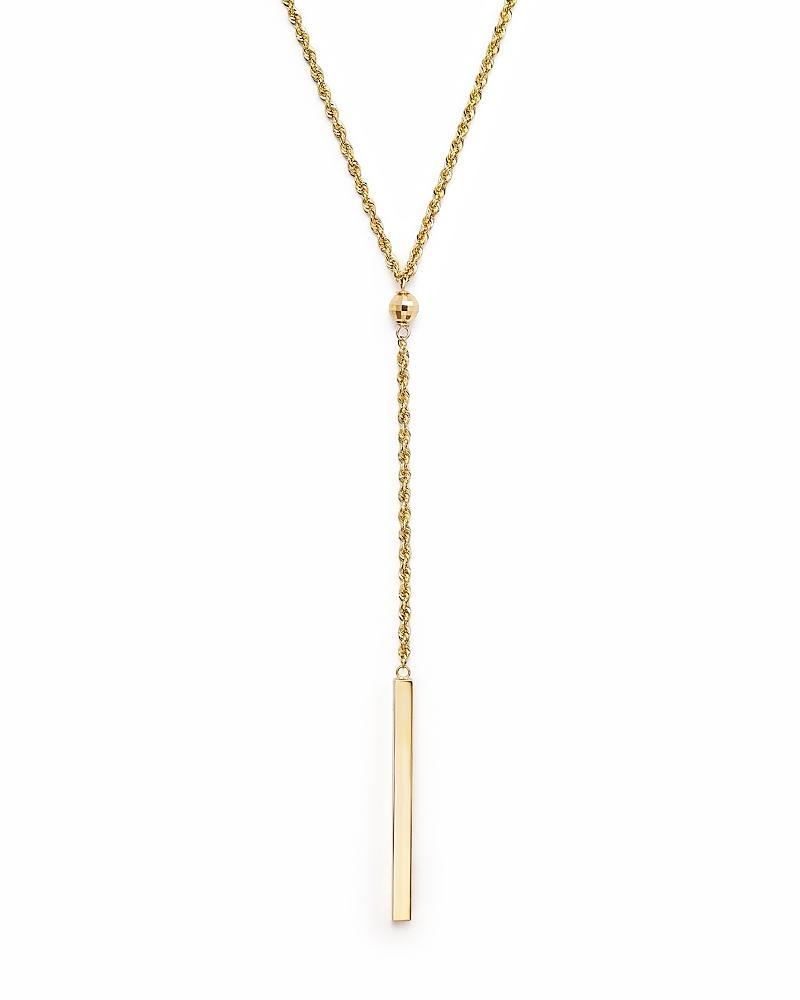 Rope Bar Lariat Necklace in 14k Gold Product Image