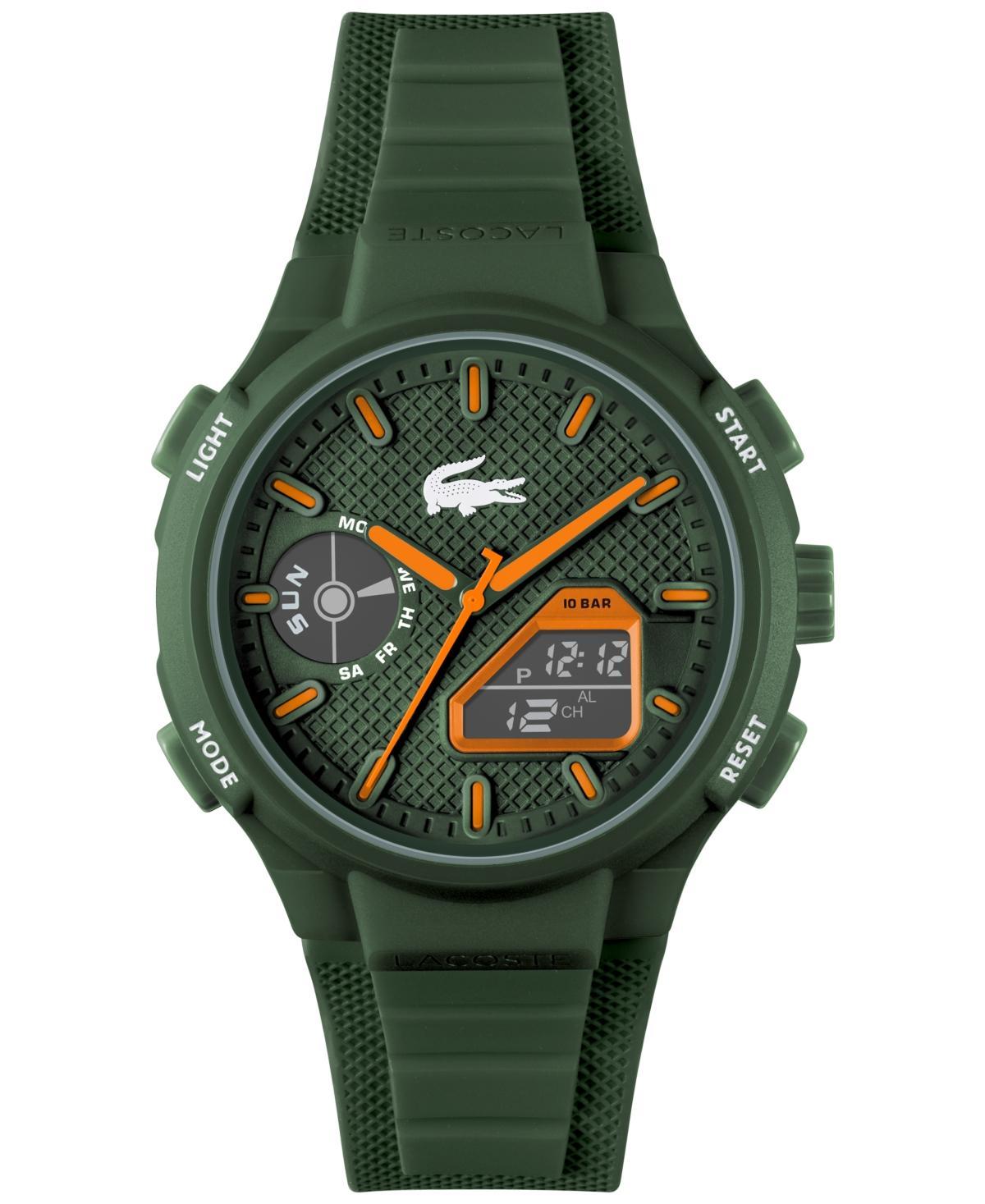 Lacoste Mens LC33 Ana-Digi Khaki Green Silicone Strap Watch Product Image