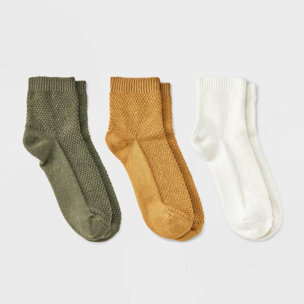 Womens Textured Stitch 3pk Ankle Socks - Universal Thread 4-10 Product Image