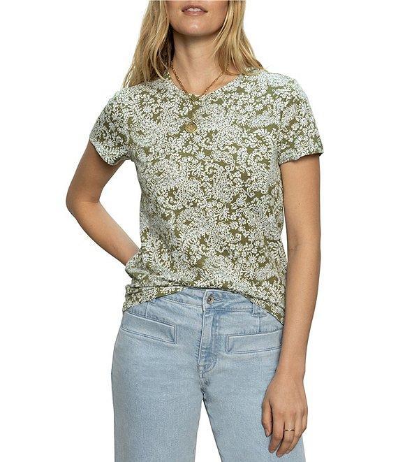Sanctuary The Perfect Tee Crew Neck Paisley Print Short Sleeve Top Product Image