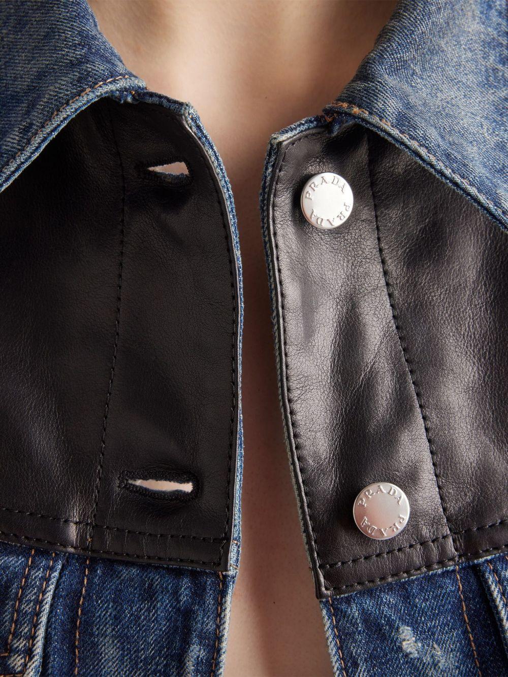 panelled denim jacket Product Image