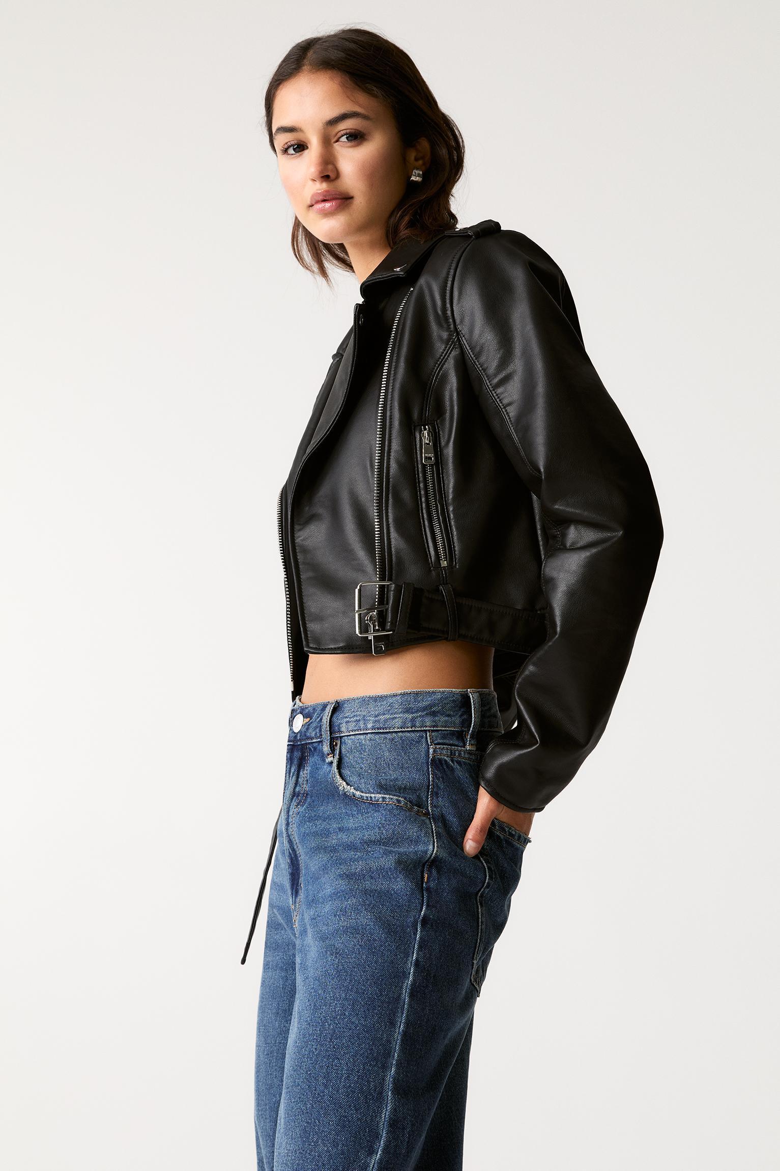 Faux leather biker jacket Product Image