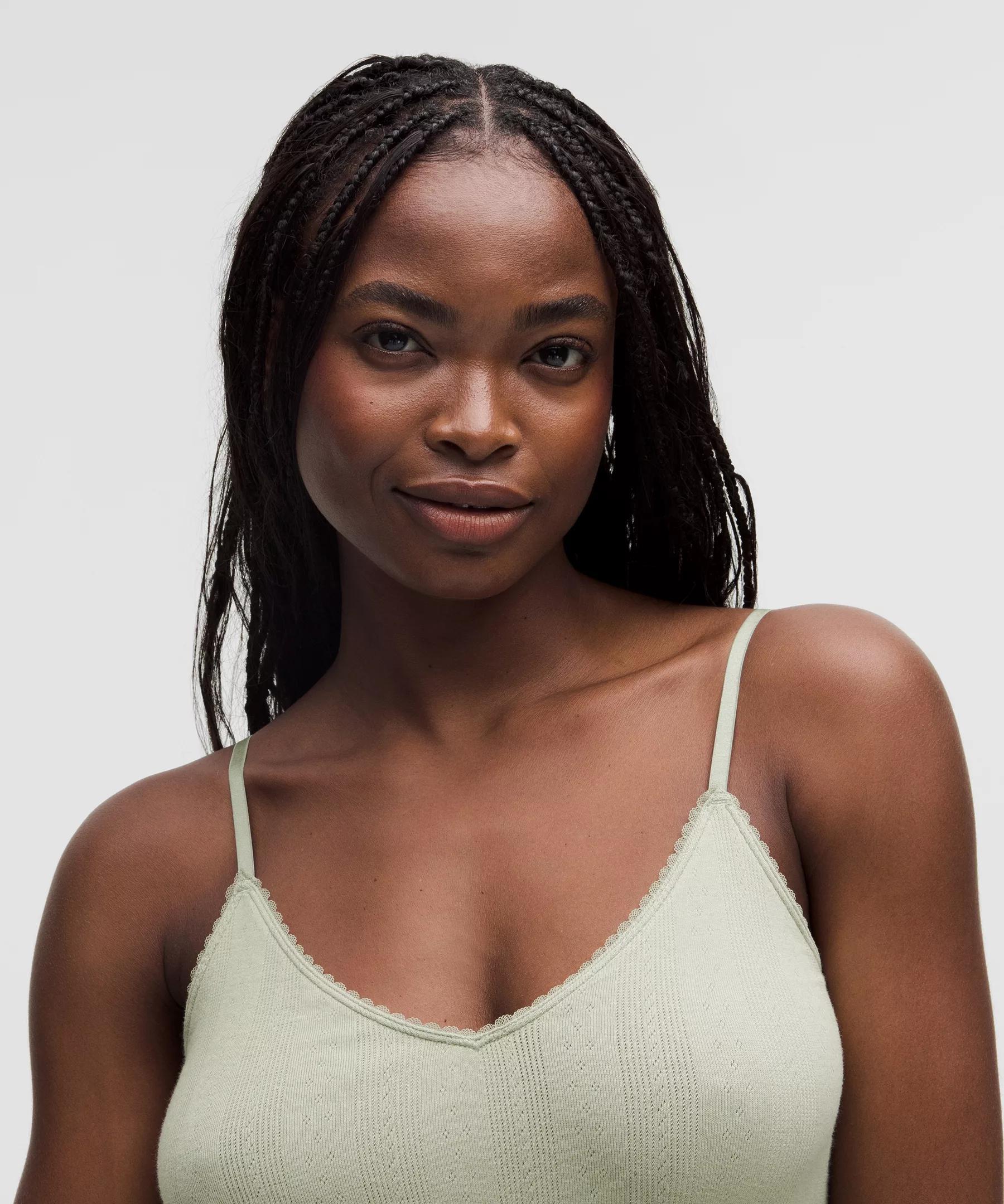 Cotton Pointelle Cropped Cami Tank Top Product Image