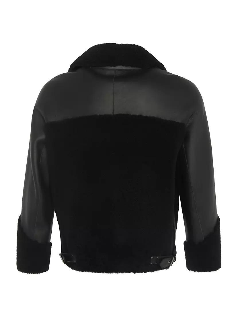 Shearling Lamb Zip Moto Jacket Product Image