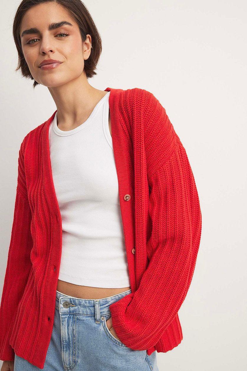 Knitted V-Neck Cardigan Product Image