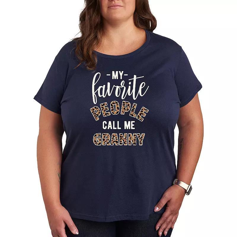 Plus Favorite People Granny Graphic Tee, Women's, Size: XXL, Black Product Image