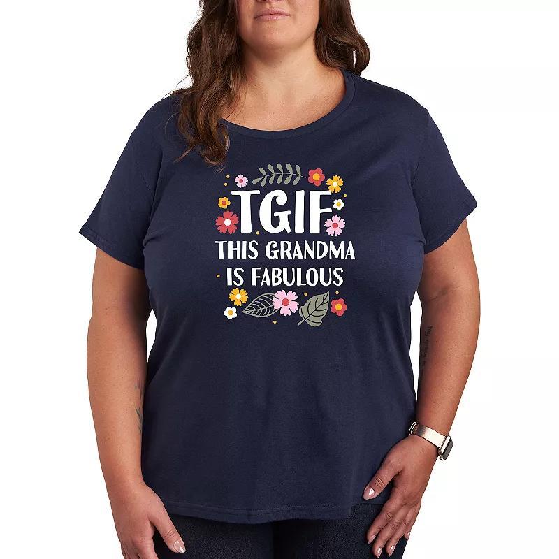 Plus TGIF This Grandma Is Fab Graphic Tee, Women's,  Product Image