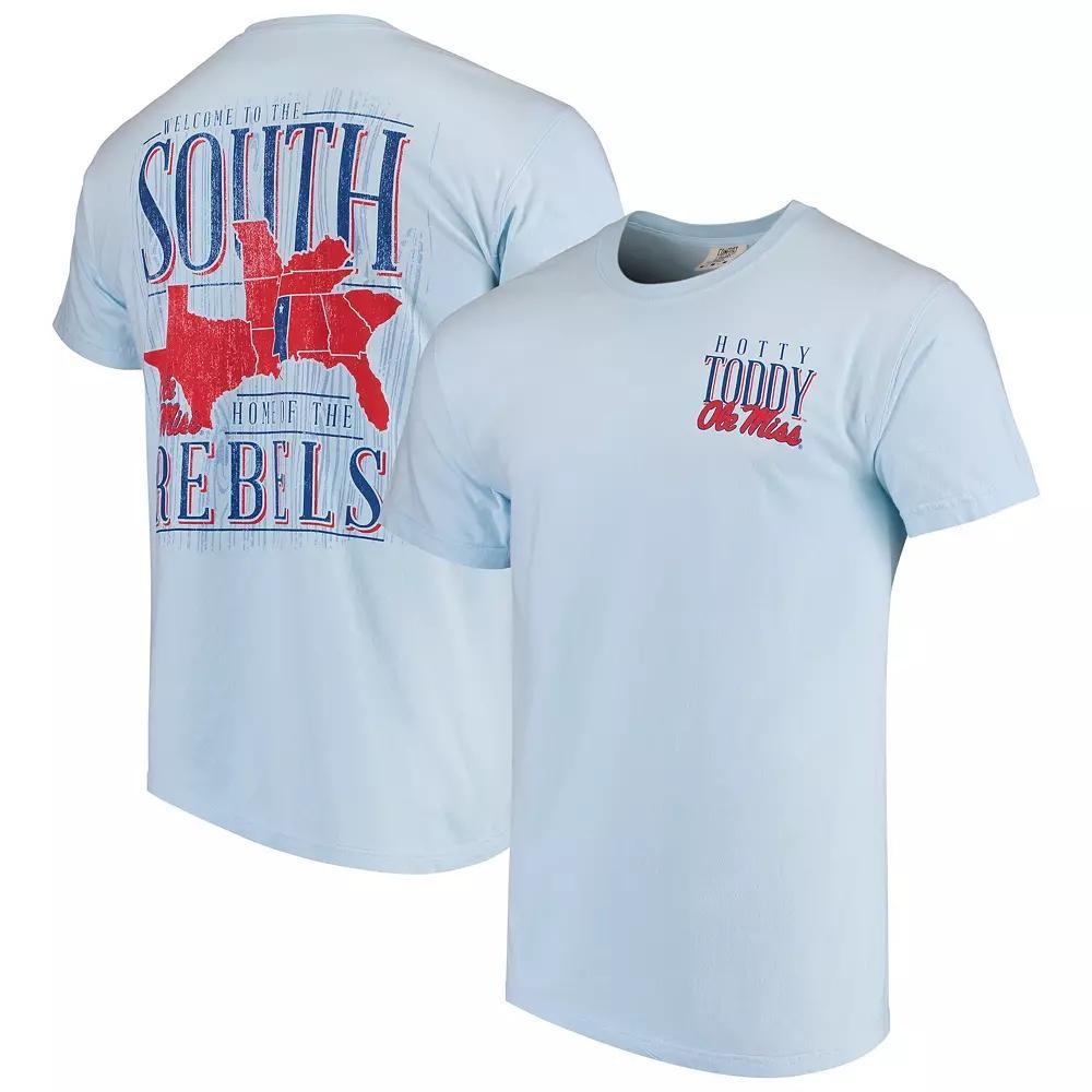 Men's Light Blue Ole Miss Rebels Welcome to the South Comfort Colors T-Shirt, Size: Medium Product Image