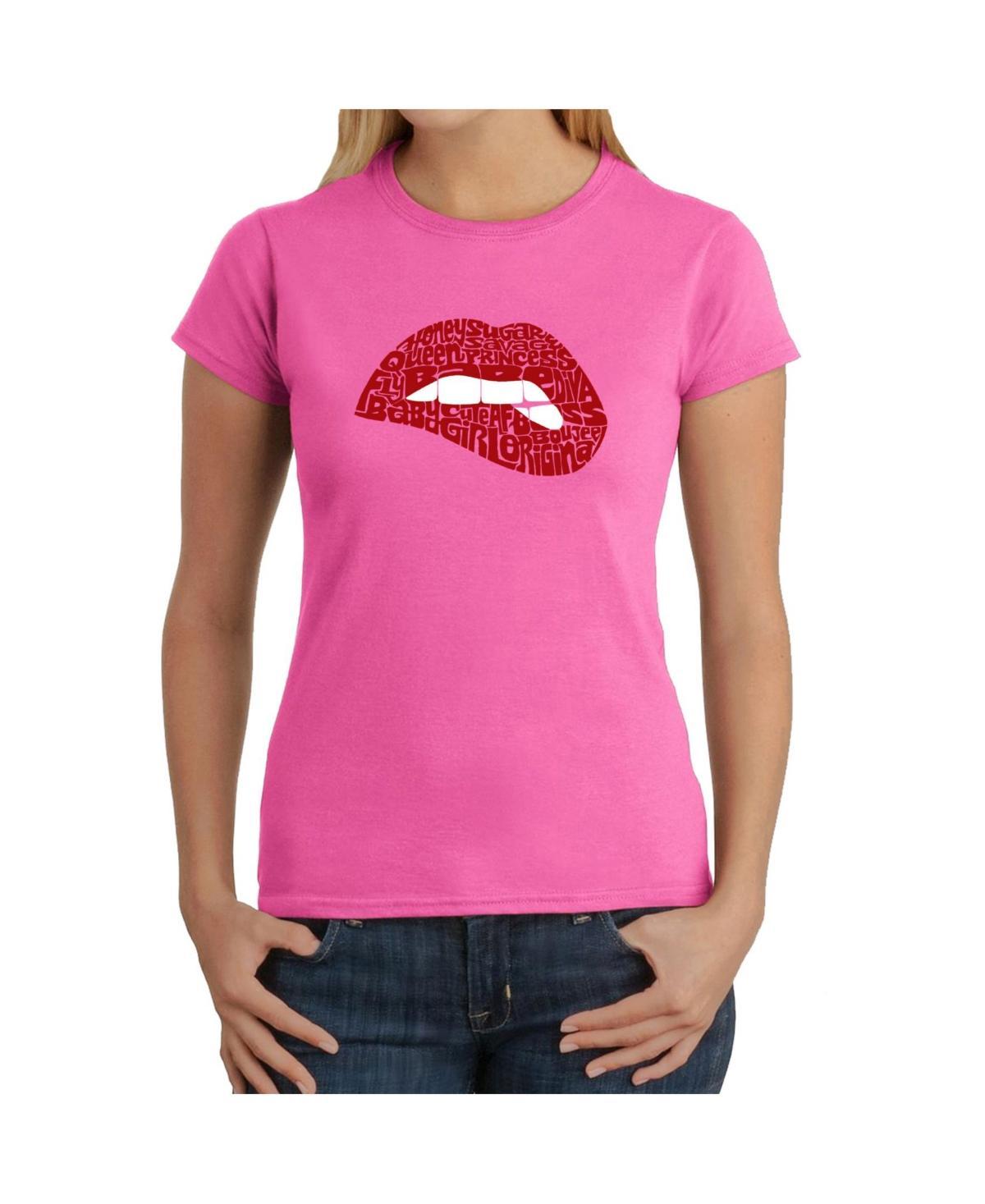 Womens Word Art T-Shirt - Savage Lips Product Image