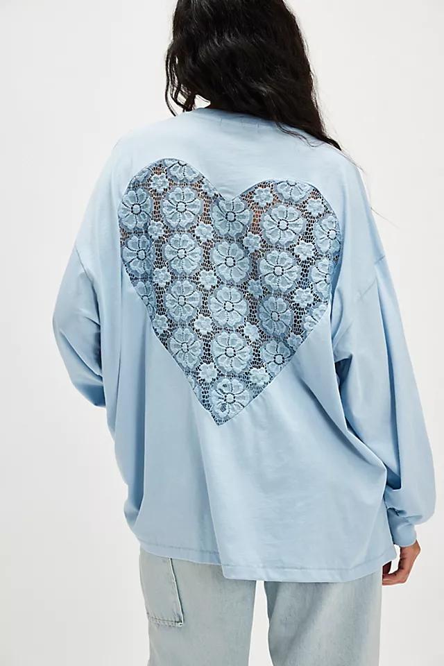 Lace Heart Long-Sleeve Tee Product Image