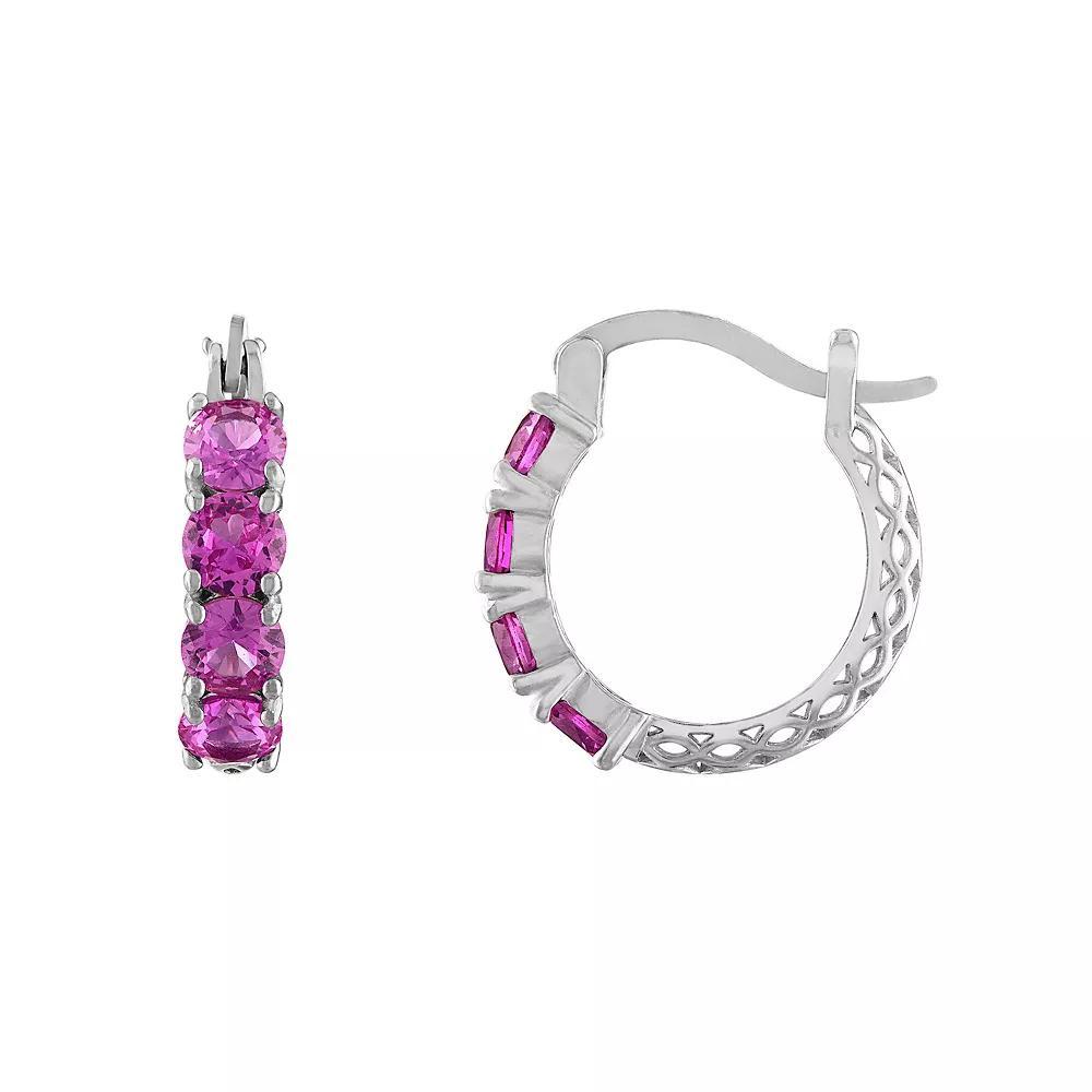 Designs by Gioelli Sterling Silver Filigree Hoop Earrings, Women's, Purple Product Image