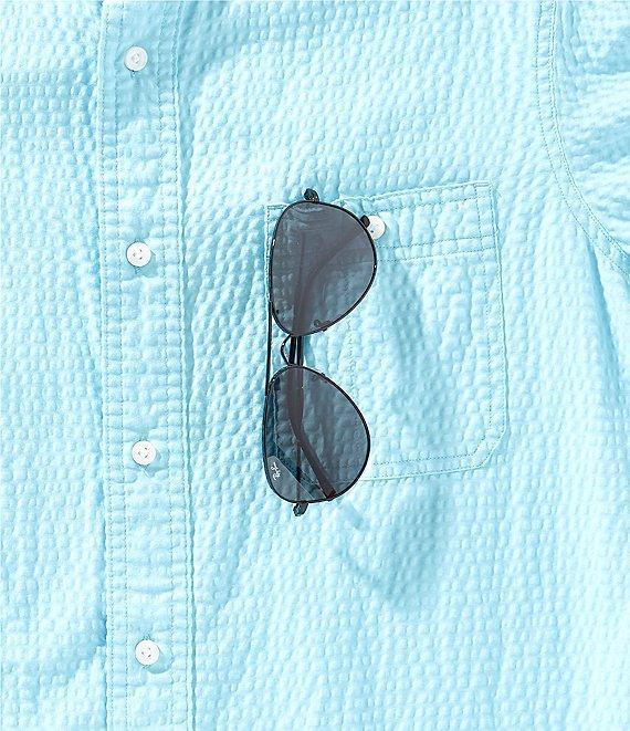 Cremieux Blue Label Performance Stretch Solid Seersucker Short Sleeve Woven Shirt Product Image