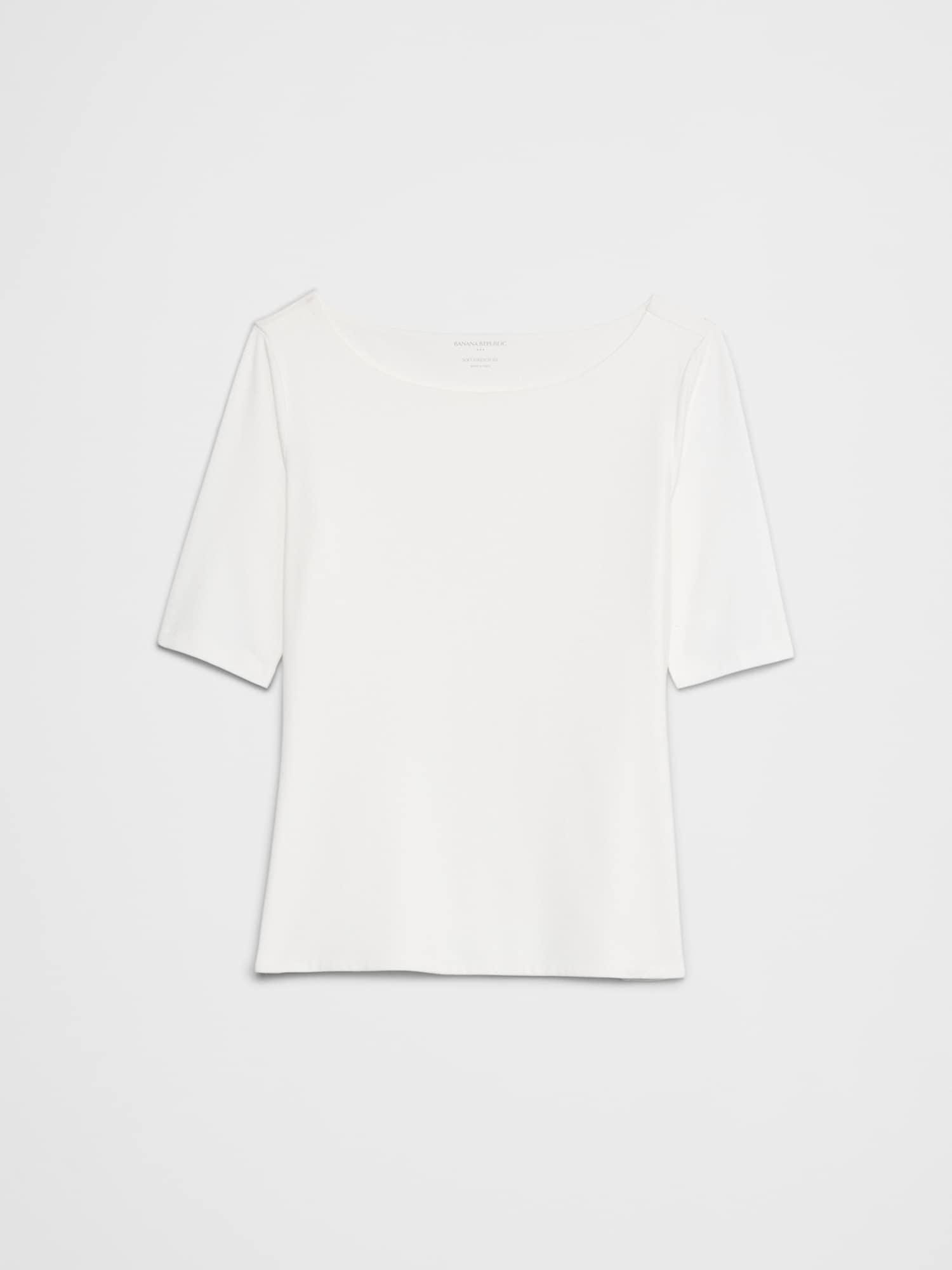 Soft Stretch Elbow-Sleeve Top Product Image