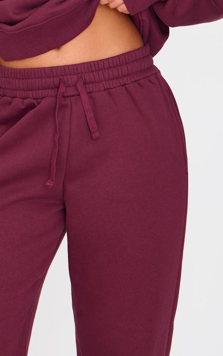 Burgundy Drawstring Wide Leg Sweatpants Product Image