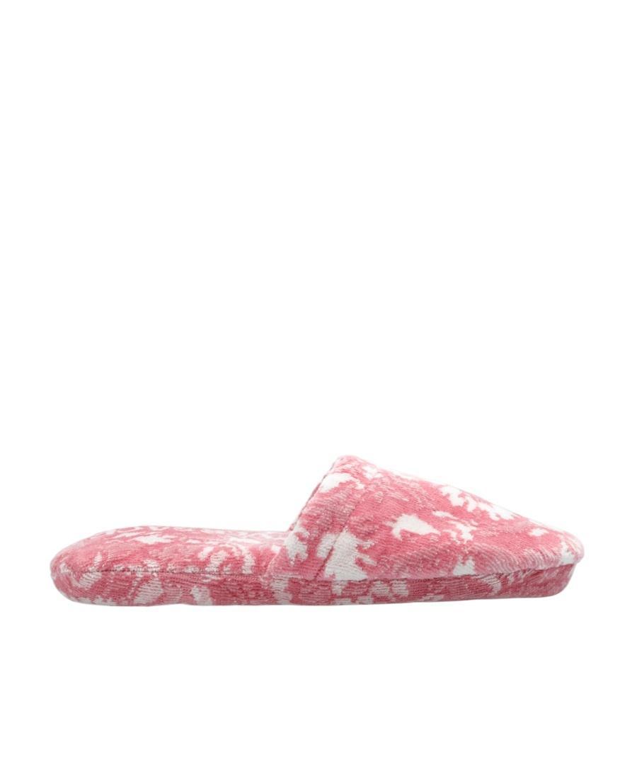 VERSACE Jacquard Cotton-blend Slippers In Rosa Product Image