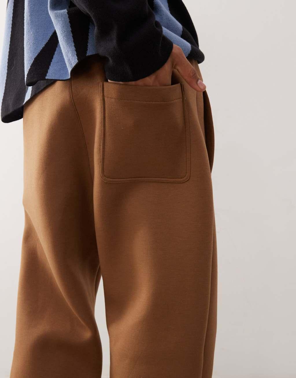 Weekday Simon scuba sweatpants in brown - part of a set Product Image