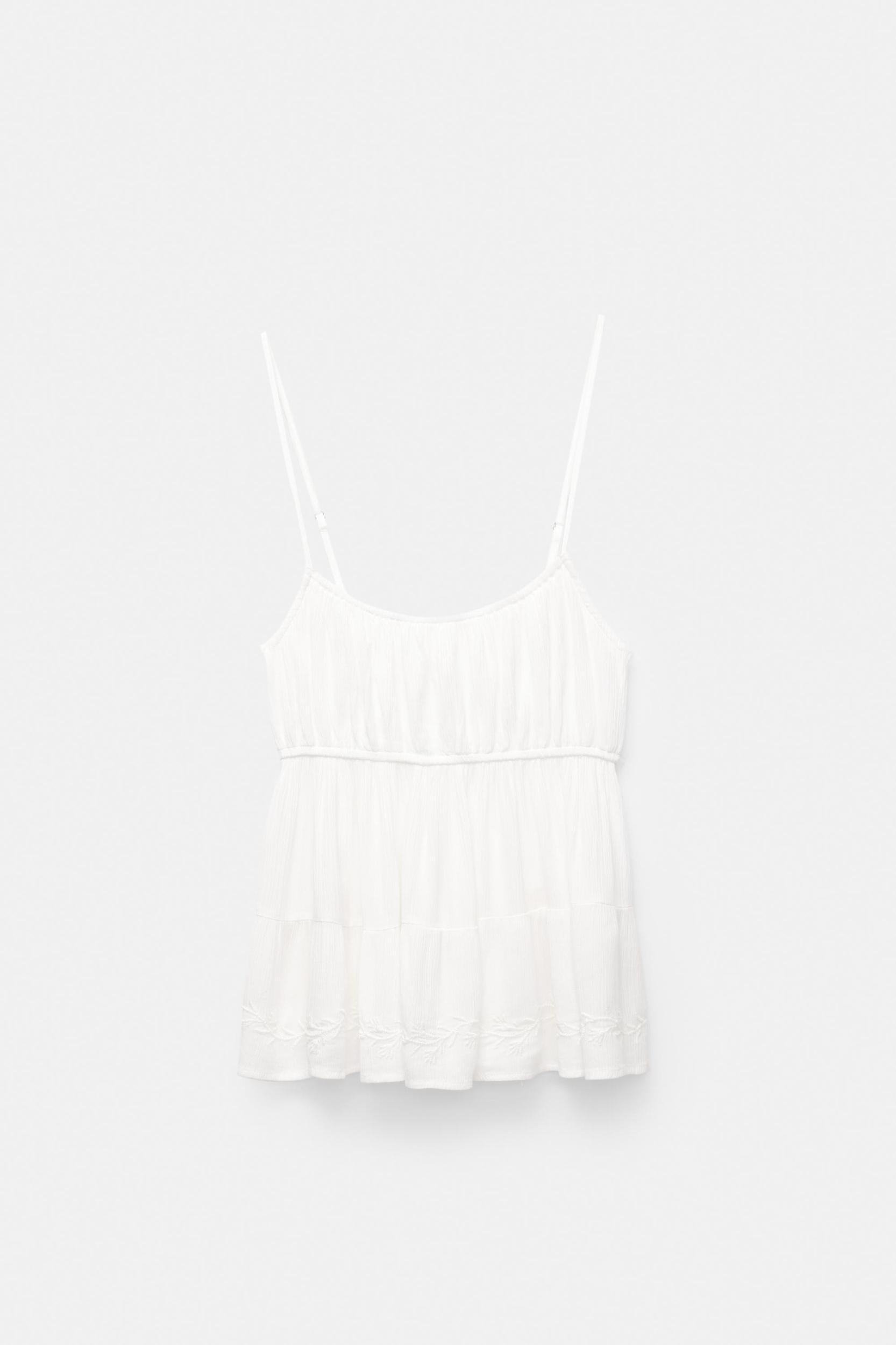 White top with embroidery Product Image