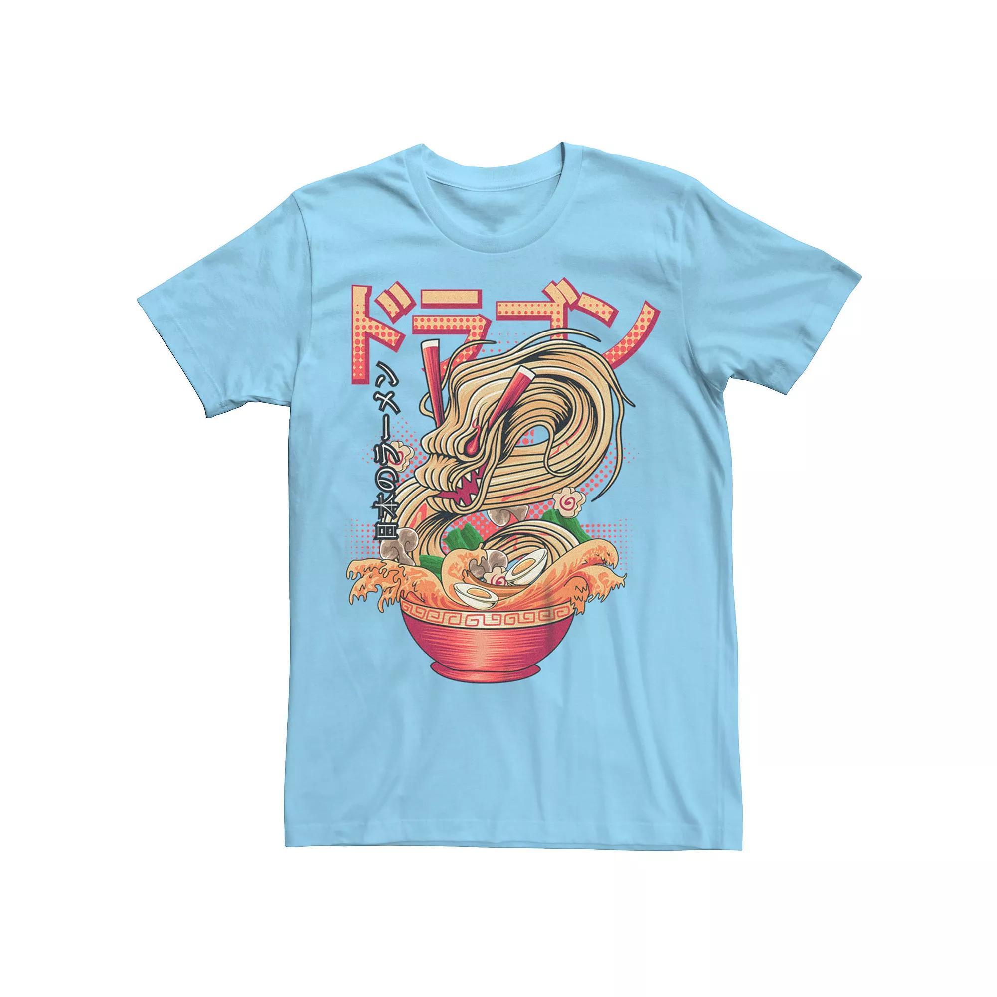 Men's Japanese Dragon Ramen Graphic Tee, Size: Medium, White Product Image