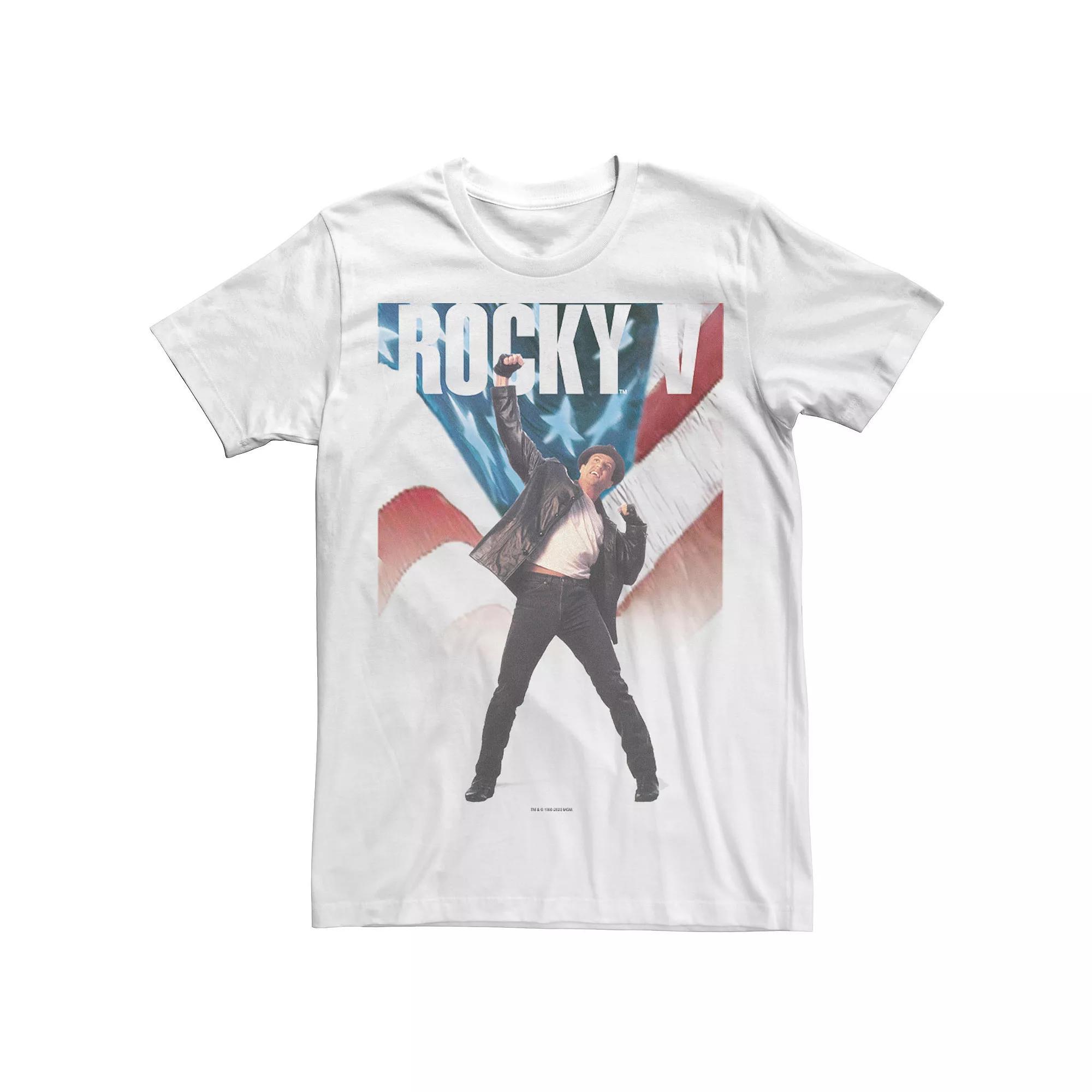 Men's Rocky V American Flag Fade Tee, Size: XXL, White Product Image