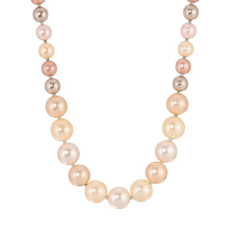 1928 Silver Tone Multi Color Simulated Pearl Necklace, Womens Product Image