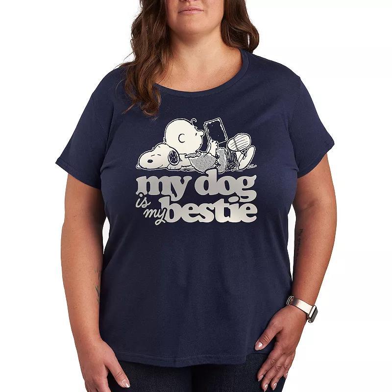 Plus Peanuts Snoopy & Charlie Brown My Dog Is My Bestie Graphic Tee, Womens Product Image