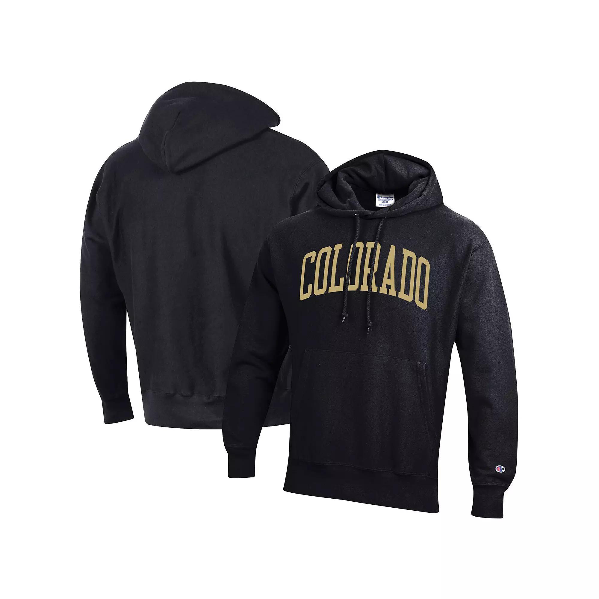 Men's Champion Black Colorado Buffaloes Team Arch Reverse Weave Pullover Hoodie, Size: 2XL Product Image