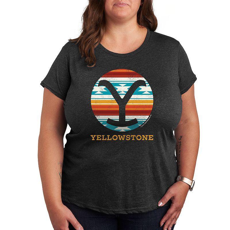 Plus Yellowstone Western Blanket Graphic Tee, Women's, Size: 3XL, Heather Grey Product Image