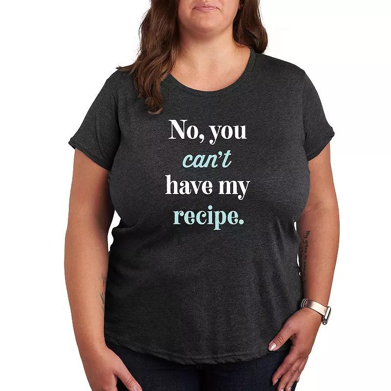 Plus No Can't Have Recipe Graphic Tee, Women's, Size: 2XL, Heather Grey Product Image