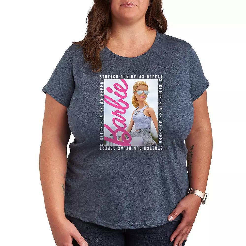 Plus Barbie® Stretch Run Relax Repeat Graphic Tee, Women's,  Product Image