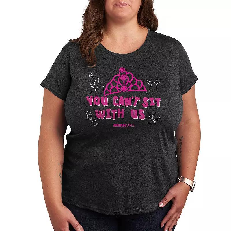 Plus Mean Girls You Can't Sit With Us Graphic Tee, Women's, Size: 3XL, Heather Grey Product Image