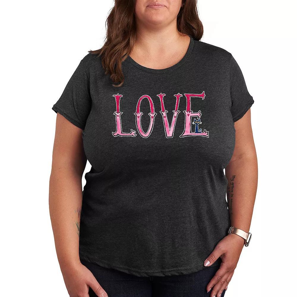 Plus Pete the Cat Big Love Graphic Tee, Women's, Size: 2XL, Heather Grey Product Image