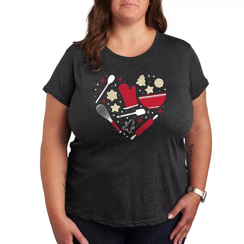 Plus Pete the Cat Big Love Graphic Tee, Women's, Size: 2XL, Heather Grey Product Image