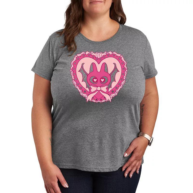 Plus Size Bat Cat Coquette Graphic Tee, Women's, Size: 2XL, Beige Product Image