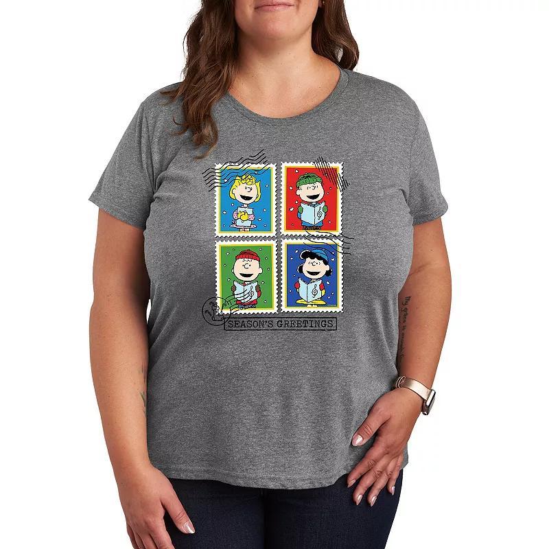 Plus Size Peanuts Season's Greetings Graphic Tee, Women's, Size: 4XL, Grey Gray Product Image