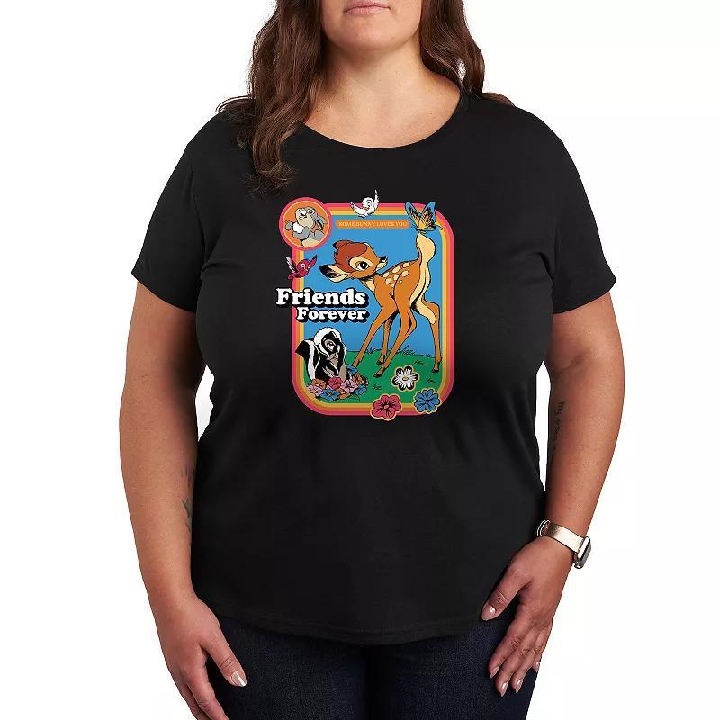 Disney's Bambi Plus Friends Forever Graphic Tee, Women's, Size: 2XL, Black Product Image