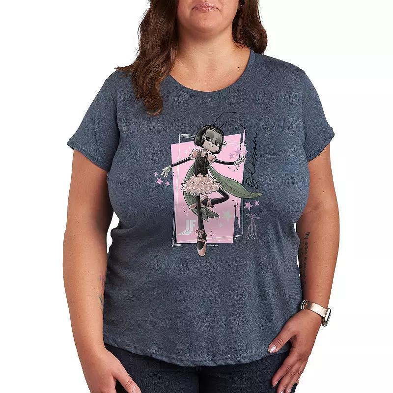 Plus IF Movie Blossom Sketchbook Graphic Tee, Womens Grey Green Product Image